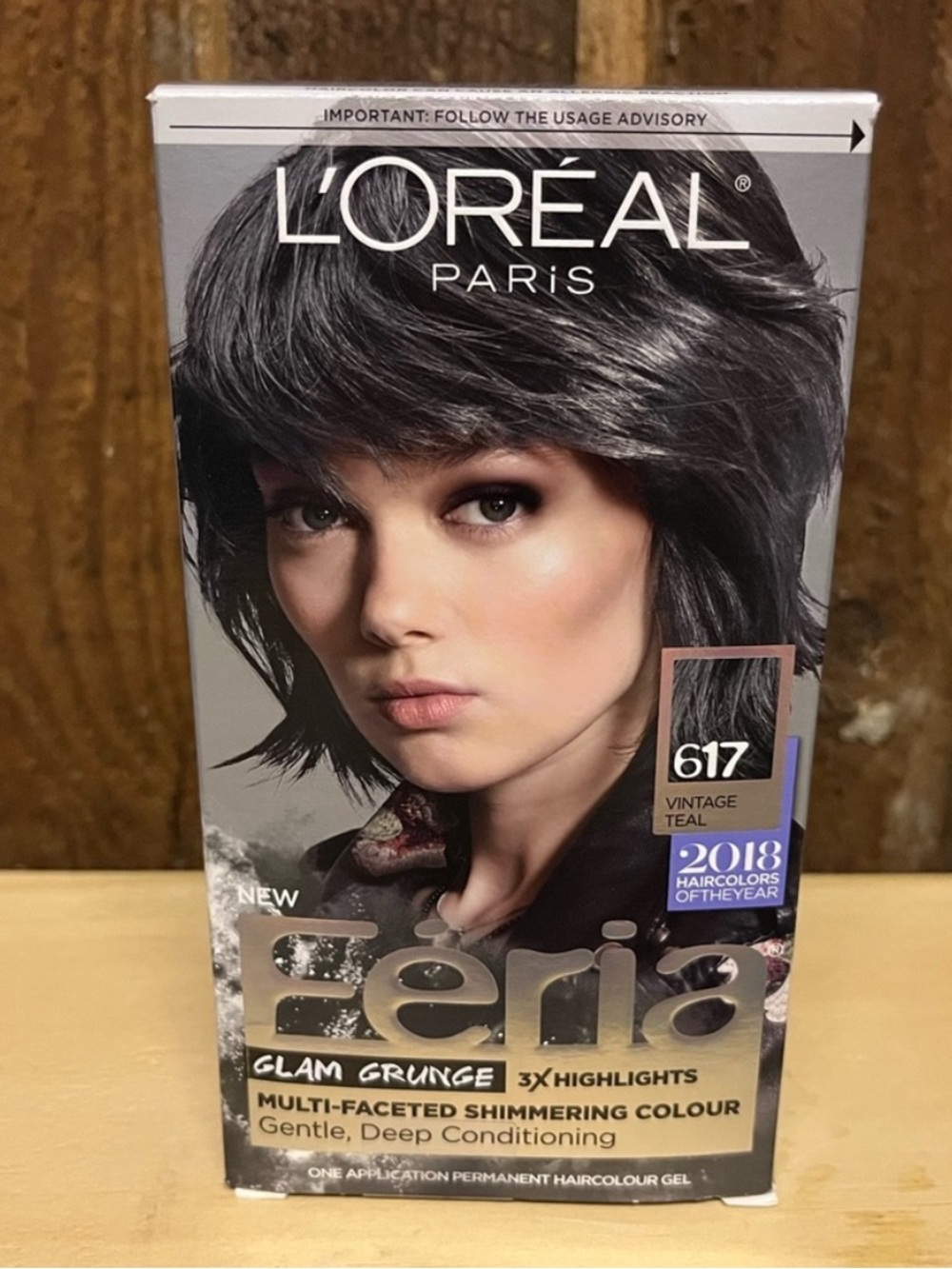 L’Oréal Féria 2 Glam Grunge Shimmering Hair Color 617 Vintage Teal Halloween
